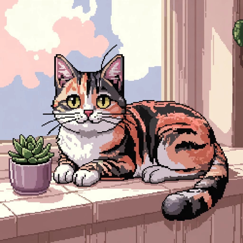 AI-created cute anime pixel art