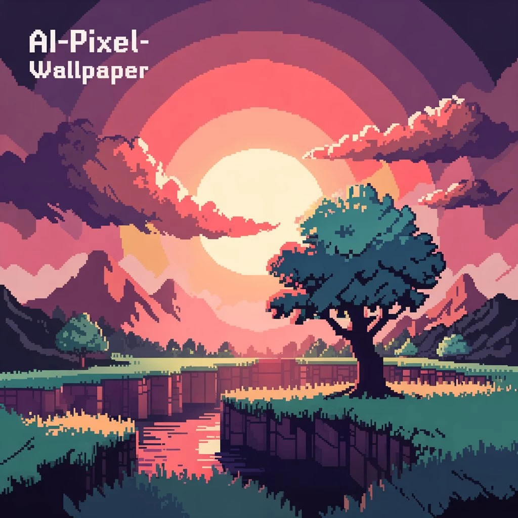 AI drawing a pixel wallpaper design