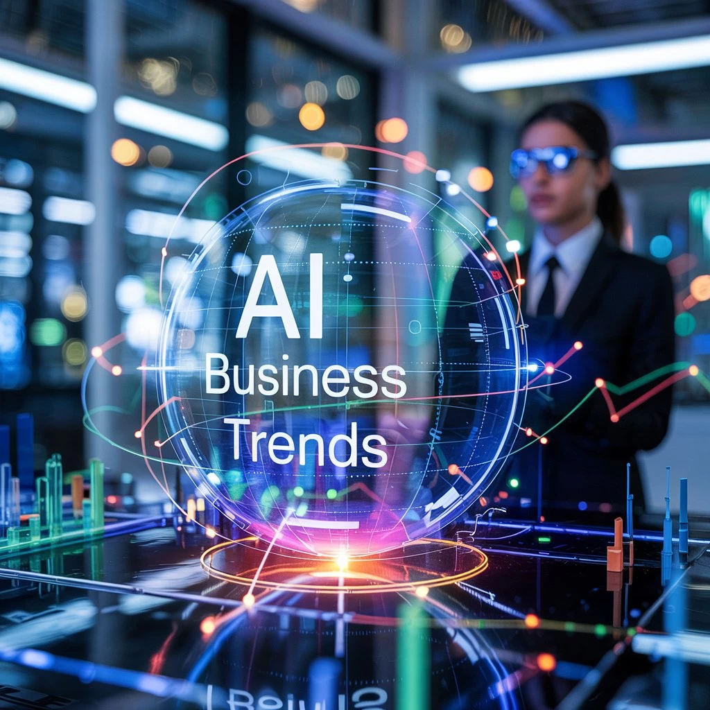 AI business dashboard showing emerging trends