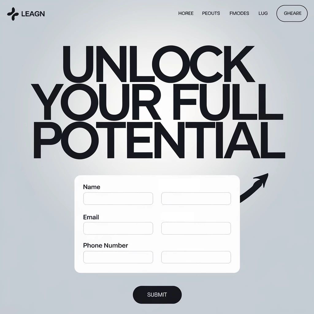 Lead generation form on a Wordpress landing page