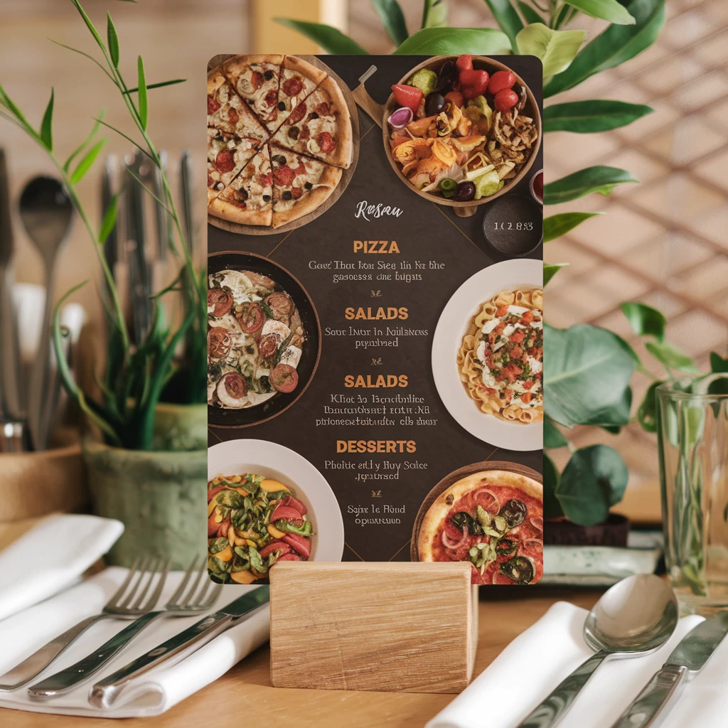 Custom menu card design template