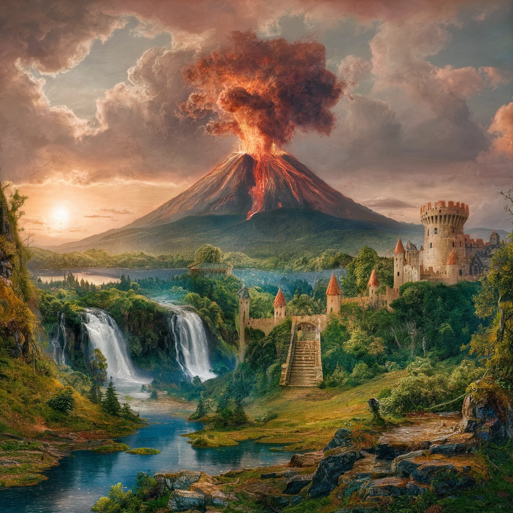 Oil painting style generated with AI for website design