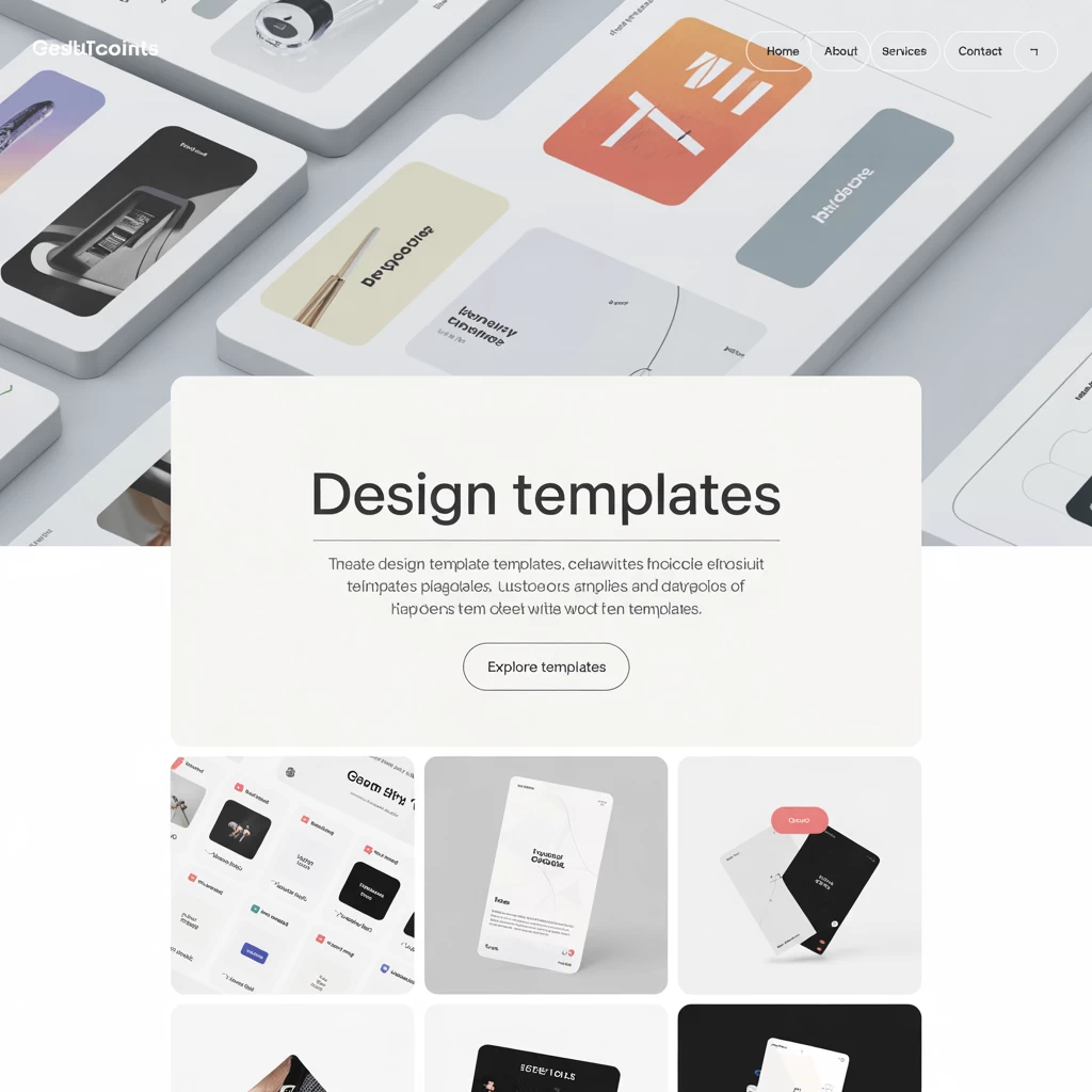 Creative portfolio template with bold grid layout and AI suggestions
